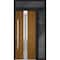 Vdomdoors Steel Door Deux 1744 Natural Oak Sidelight and Transom Black Window Stainless Inserts Single Modern DEUX1744EXD-OAKB-W36+12xH80+16-RH-O - alternate 1