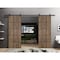 Sartodoors Sliding Double Barn Doors with Hardware, Planum 0015 Walnut and Aluminum Strips, 13FT Rail Hangers PLANUM0015DB-WLN-6096 - alternate 1