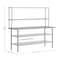 Flash Furniture Reader Work Table, 18 Gauge Stainless Steel Top Shelf and Double Overshelves and 2 Undershelves NH-WT-GU-3072-OSH-GG - alternate 9