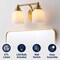 Jonathan Y Lydia 14" 2-Light Farmhouse Cottage Metal LED Vanity Light with Frosted Glass Shades, Brass Gold JYL7550B - alternate 8