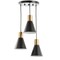 Jonathan Y Apollo 15" 3-Light Metal Cluster LED Pendant, Black/Brass Gold JYL6133A - alternate 10