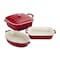 Staub Ceramic 4-pc Baking Pans Set, Casserole Dish with Lid, Brownie Pan, Cherry 1014874 - alternate 1