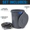 Magnum Tool Gray 32 Gallon Trash Can Set (Trash Can, Quiet Dolly, and Reinforced Lid) (4 Set) CMTC-CLD0-32G04 - alternate 7