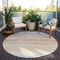 Homeroots 8' Coral Round Striped Washable Indoor Outdoor Area Rug 608147 - alternate 9