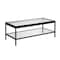 Homeroots 45" Clear And Black Glass And Steel Coffee Table With Shelf 520942 - alternate 5