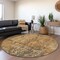 Homeroots 8' Copper And Brown Round Abstract Washable Indoor Outdoor Area Rug 606052 - alternate 8