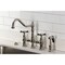 Kingston Brass Bridge Kitchen Faucet with Brass Sprayer, Polished Nickel KS3276BEXBS - alternate 6