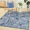 Homeroots 5' X 7' Navy Blue Sky Blue And Ivory Palm Leaf Indoor Outdoor Area Rug 552505 - alternate 8