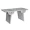 Homeroots 60" Silver Aluminum Writing Desk With Two Drawers 489180 - alternate 4