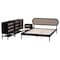 Baxton Studio Shirin Mid-Century Beige Fabric and Black Wood Queen 4-Piece Bedroom Set 255-14152-14151-14150-14149-ZORO - alternate 10