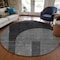 Homeroots 8' Charcoal Gray And Silver Round Geometric Washable Indoor Outdoor Area Rug 582706 - alternate 5