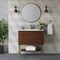 James Martin Vanities 35.4'' Single Vanity, Mid-Century Walnut, Champagne Brass Base w/ Glossy White Composite Stone Top 805-V35.4-W-CB-GW - alternate 13