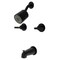 Kingston Brass Double-Handle Tub and Shower Faucet with Knurled Handle, Matte Black KBX8140KNL - alternate 1