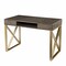 Homeroots 45" Gray and Gold Writing Desk With Two Drawers 402051 - alternate 7