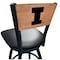 Holland Bar Stool Co 36" Blk Wrinkle Illinois Swivel Bar Stool, Laser Engraved Back L03836BWMedMplAIlliniUBlkVinyl - alternate 1