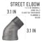 B & K 1-1/4 in. MIP each X 1-1/4 in. D FIP Black Malleable Iron 45 degree Street Elbow 501535 - alternate 6