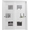 Vdomdoors Sliding Closet Opaque Glass Bypass Doors 56x96 inches Sete 6999 White Silk with Mirror Rails SETE6999DBD-WS-5696 - alternate 1