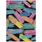 Homeroots 10' X 14' Black Pink And Yellow Striped Washable Indoor Outdoor Area Rug 618045 - alternate 9