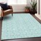 Homeroots 10' X 14' Aqua And Beige Ogee Washable Indoor Outdoor Area Rug 601613 - alternate 9