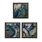 Homeroots Set Of Three Deep Blue 1 Black Framed Print Wall Art, 3PK 408074 - alternate 1