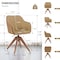 Homeroots Tufted Champagne and Natural Upholstered Velvet Dining Arm Chair 521187 - alternate 5