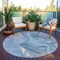 Homeroots 8' Denim Blue And Ivory Round Abstract Washable Indoor Outdoor Area Rug 617598 - alternate 7