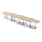 Skutchi Designs Oval Conference Table With Power Unit, 48 in W, 240 in L, Brown HAR-OVL-48X240-DOU-K525-NA - alternate 1