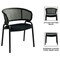 Leisuremod Ervilla Dining Chair in Black Steel Frame with Black Wicker Back and Black Seat, 2PK ECBL-20BL-BL2 - alternate 6