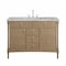 James Martin Vanities Kinnsden 48" Single Vanity, Weathered Oak w/ 3 CM Carrara Marble Top D680-V48-WTO-3CAR - alternate 1