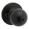 Kwikset Privacy Door Lock, Polo, Traditional Design, Knob Handle, Matte Black, Metal, Turn-Piece 300P 514 CP - alternate 1