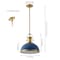 Jonathan Y Homer 13" 1-Light Modern Industrial Metal LED Dome Pendant, Navy/Brass Gold JYL9536G - alternate 8