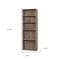 Homeroots 71" Taupe Distressed Wood Adjustable Five Tier Bookcase 355725 - alternate 5