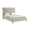 Homeroots Beige Solid Wood King Tufted Upholstered Linen Bed with Nailhead Trim 544947 - alternate 8