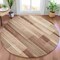Homeroots 8' Brown And Ivory Round Striped Washable Indoor Outdoor Area Rug 630977 - alternate 7