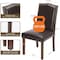 Yssoa Upholstered Parsons Dining Chair, Faux Leather Dining Room Chair with Solid Wood Legs and Nai 3A88FNCHARDINNINGBRNX2 - alternate 6