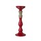 Homeroots Set of Three Red And Natural Ornate Resin Tabletop Pillar Candle Holders, 3PK 516457 - alternate 5