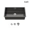 Wrightmaster 33 in. Undermount Single Bowl 18 Gauge Black Stainless Steel Kitchen Sink with Drain ZOR-SS-331912 - alternate 1
