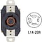 Leviton 20A 125V/250V Black Industrial Grade L14-20R Locking Outlet Receptacle 065-02410-000 - alternate 1