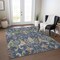 Homeroots 9' X 12' Navy Blue Green And Brown Floral Washable Indoor Outdoor Area Rug 605293 - alternate 7
