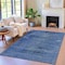 Homeroots 10' X 14' Blue And Charcoal Floral Washable Indoor Outdoor Area Rug 631016 - alternate 6