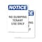 Signmission No Dumping Tenant Use Only, 10 in W x Rectangle, Vinyl Decal OS-2PACK-NS-D-1014-V-16079 - alternate 1