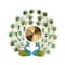 Homeroots 25" Blue Green And Gold Metal Silent Analog Peacock Novelty Wall Clock 626373 - alternate 1