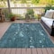 Homeroots 8' X 10' Teal Blue And Ivory Abstract Washable Indoor Outdoor Area Rug 631188 - alternate 6