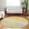 Homeroots 8' Yellow And Gold Round Abstract Washable Indoor Outdoor Area Rug 609470 - alternate 7