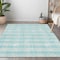 Homeroots 9' X 12' Aqua And Ivory Plaid Washable Indoor Outdoor Area Rug 595455 - alternate 9