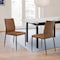 Armen Living Kash Upholstered Dining Chair in Brown Faux Leather with Black Metal Legs - Set of 2 LCKASIBLKPE - alternate 7