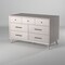 Homeroots 59" Gray Solid Wood Seven Drawer Double Dresser 524144 - alternate 9