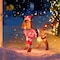 Sunjoy 34 in. Christmas Lighted Fabric Dog, 3D Tinsel Santa Dog Outdoor Garden Yard Lawn D116019500 - alternate 1