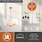Vaxcel Surrey 5 Light Natural Brass Mid-Century Modern Chandelier White Fabric Drum Shade H0273 - alternate 7
