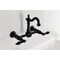 Kingston Brass Two-Handle Wall Mount Bridge Kitchen Faucet, Matte Black KS2440PKL - alternate 5